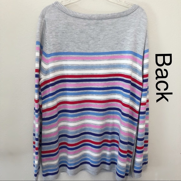 SOLD!Talbots MultiColor Stripe Side Button Sweater - Picture 6 of 8